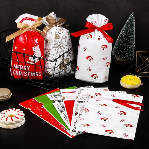 6 Styles 5pcs/pack Christmas Gifts Drawstring Bag