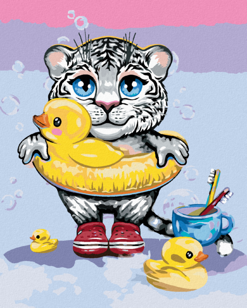 Paint by Numbers - WHITE TIGER WITH DUCKS