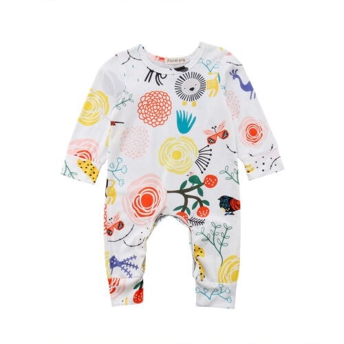 Newborn Baby Infant Boy Girl Long Sleeve Romper