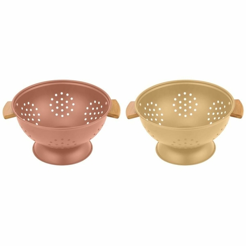 Pasta Drainer DKD Home Decor 30 x 24,5 x 14 cm Terracotta Stainless