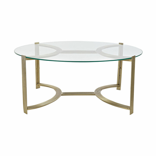 Side table DKD Home Decor 81 x 81 x 34 cm Crystal Golden Steel