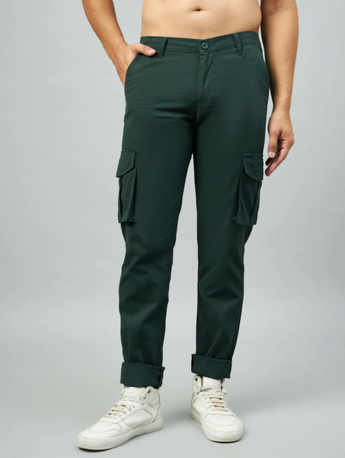 Men’s Cotton Cargo Pants (Color green) (Size 28)