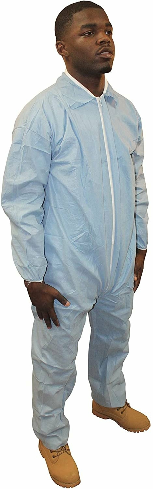 Blue Fire Resistant Coverall. Medium Breathable Full Body Disposable