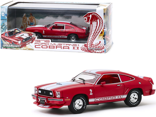 1978 Ford Mustang II Cobra II Red with White Stripes and Red Interior