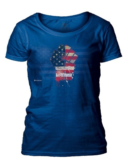 The Mountain 27658807424 Blue Fist American Paint Ladies Scoop Neck T-