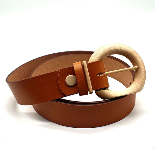 Luxury Wood Belt Fuji Heart 402