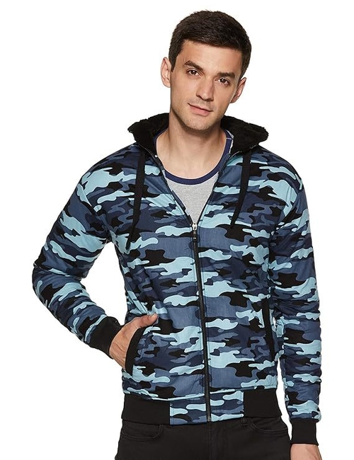 Men's Camouflage Regular Fit Cotton Jacket For Winter Wear (Size-XL)