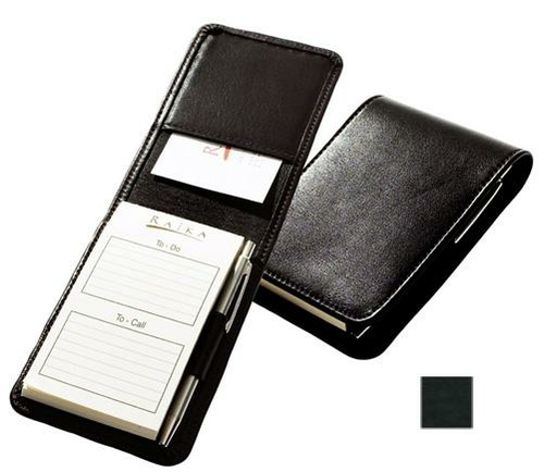 Raika VI 128 BLK Card Note Taker Case with Pen - Black