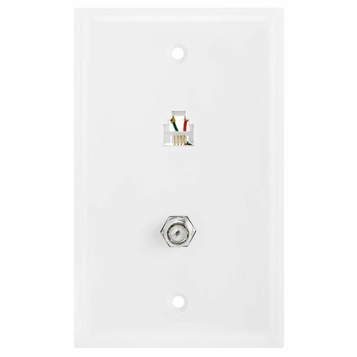 CMPLE 284-N Modular Phone & Coaxial Wall Plate