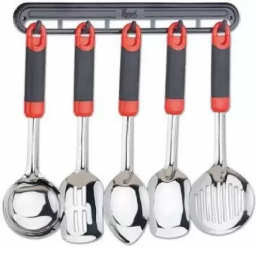 DECORASIA Steel Cooking Utensil Spoons, Handle Set (Pack of 5)