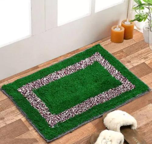 Fine Plastic High Quality Cotton Green Colour Door Mat For House And