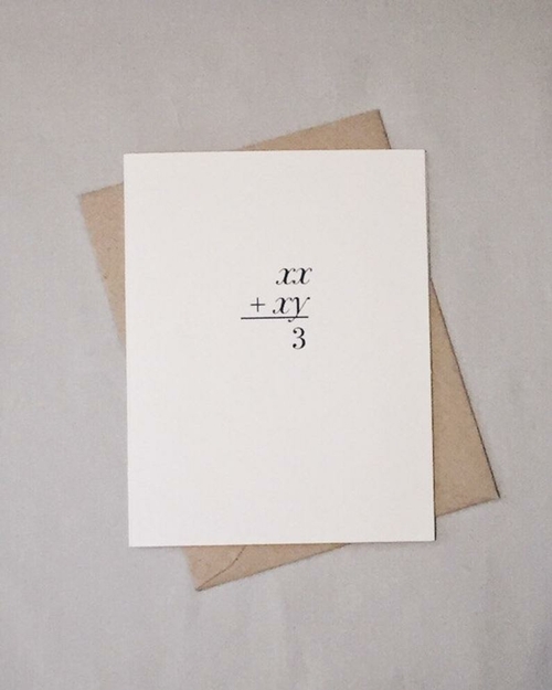 xx+xy New Baby Math Card