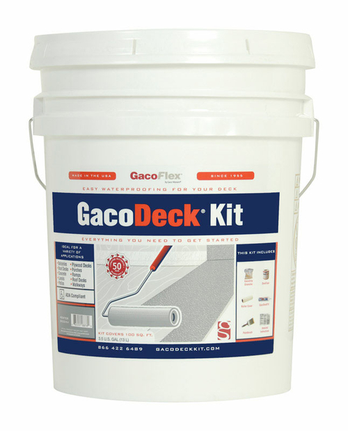 Gaco Western 1765288 Pewter Water-Based Solid Deck Coating, 3.5 ga
