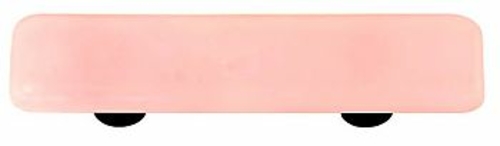 Hot Knobs HK1000-PB Petal Pink Rectangle Glass Cabinet Pull - Black Po