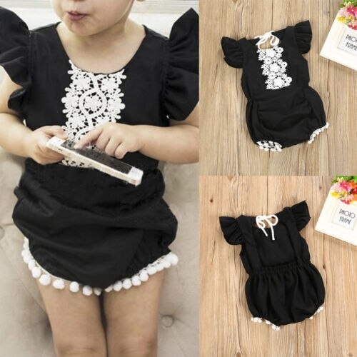 Newborn Baby Infant Girls Lace Sleeveless Tassel