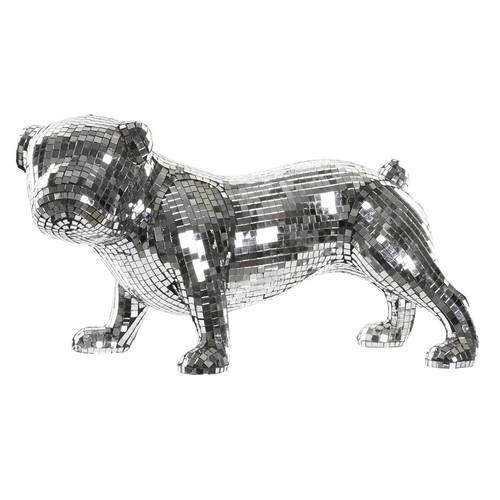 Decorative Figure DKD Home Decor English Silver Bulldog Resin Modern