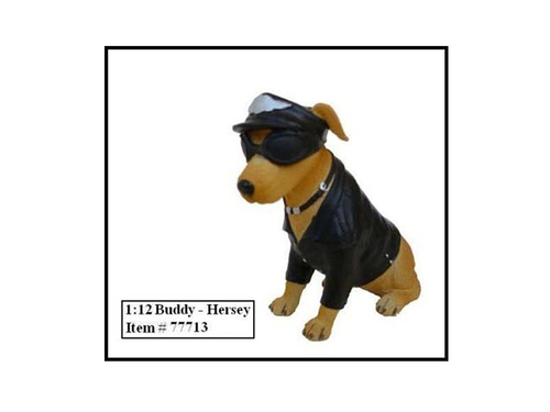 Biker\'s Dog \Buddy Hersey\ Figure For 1:12 Models by American Diorama
