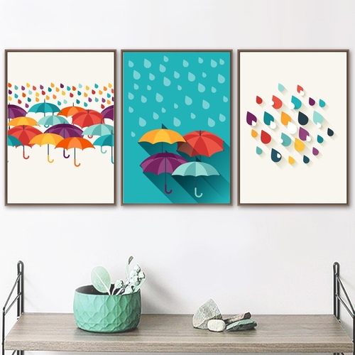 Raindrop Umbrella Wall Art Canvas