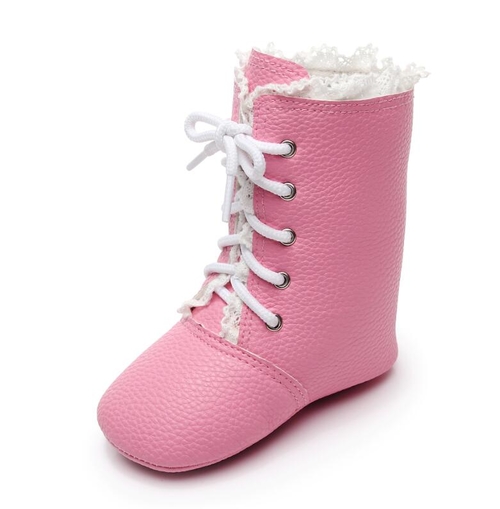 Casual Baby Girls Shoes lace up boot Fashion solid