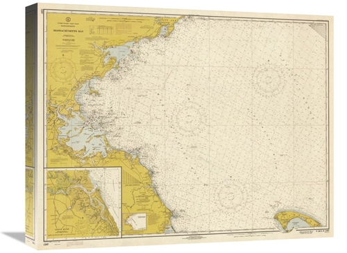 Global Gallery GCS-450535-22-142 22 in. Nautical Chart - Massachusetts