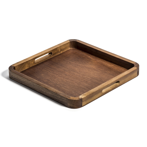 Acacia Wood Square Serving Tray  14" x 14"