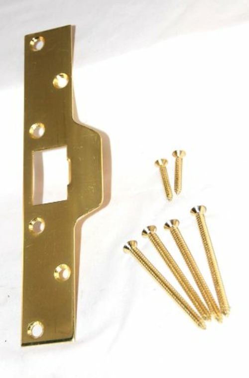 Deadbolt Strike Plate, Brass - 8 in.