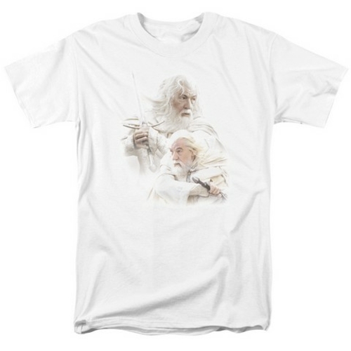 Trevco Lor-Gandalf The White Short Sleeve Adult 18-1 Tee- White - Smal