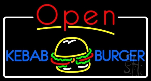 Everything Neon N105-4400 Kebab Burger Open LED Neon Sign 13 x 24 - in