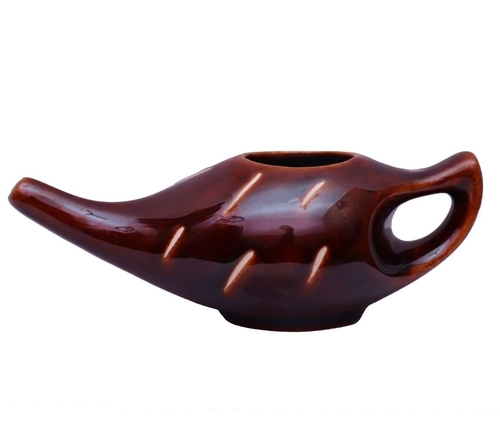 Porcelain Ceramic Neti Pot for Nasal Cleansing Sinus and Passages for