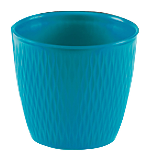 Deroma 7796824 9.1 x 9.85 x 9.85 in. Dia. Blue Resin Ariel Cover Pot -