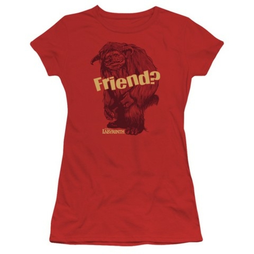 Trevco Labyrinth-Ludo Friend Short Sleeve Junior Sheer Tee- Red - XL