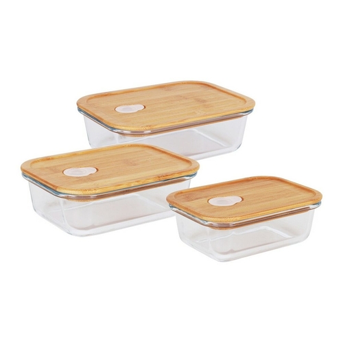 Set of 3 lunch boxes Quttin Rectangular Bamboo