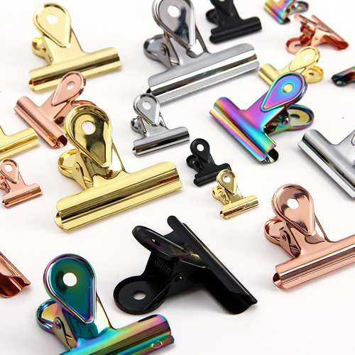 1PC Colorful Gold Metal Paper Clips Binder