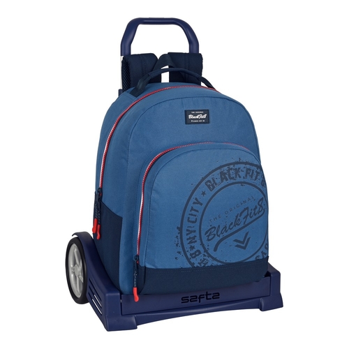 School Rucksack with Wheels BlackFit8 Stamp Blue 15 L