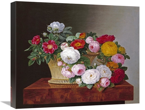 Global Gallery GCS-268164-22-142 22 in. Still Life of Roses in a Baske