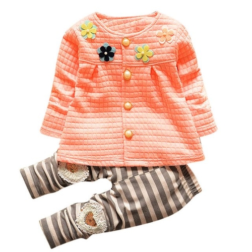 Fashion Baby kids Girls clothes Warm Cotton Flower
