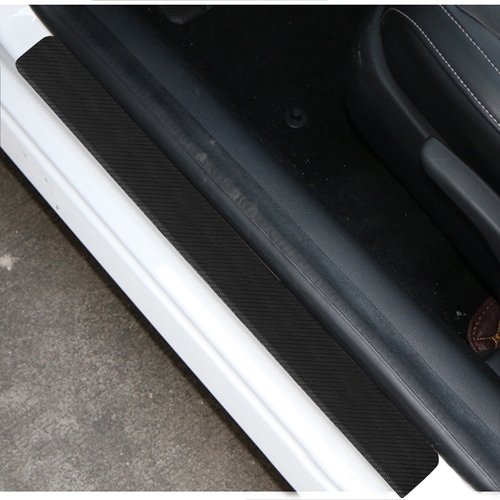 4pcs 3D Carbon Fiber Look Car Door Plate Sill