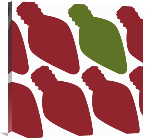 Global Gallery GCS-382214-3030-142 30 x 30 in. Christmas - Light Bulbs