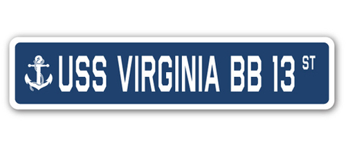 SignMission SSN-Virginia Bb 13 4 x 18 in. A-16 Street Sign - USS Virgi