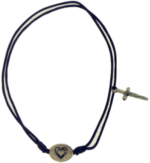 Solid Rock Jewelry 144659 Purple Cotton Adjustable Friendship with 2-S