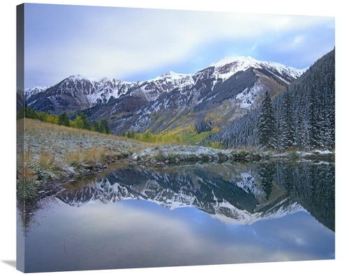 Global Gallery GCS-396729-36-142 36 in. Pond & Mountains, Maroon B