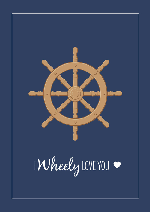 Lovers Card - Ships Wheel