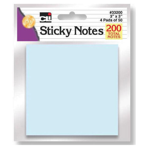 Charles Leonard CHL33200BN Pastel 4 Pads Sticky Notes, Assorted - 