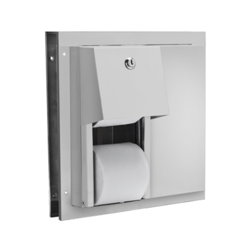 AJW U842 Dual Stall Hooded Toilet Tissue Dispenser With Auto Reserve -