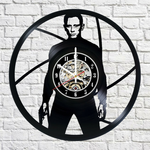 BOND OO7 VINYL RECORD WALL CLOCK COOL DESIGN