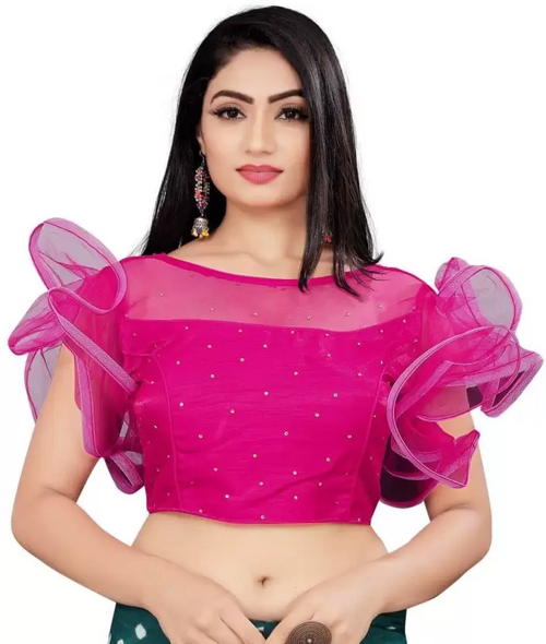 Solid Crop Top For Women And Girls Dark Pink