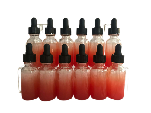 12 PACK OF 1oz ORANGE GLASS DROPPER BOTTLES