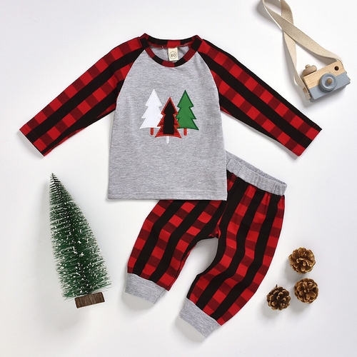 Toddler Baby Boys Girls Christmas Tree Print T