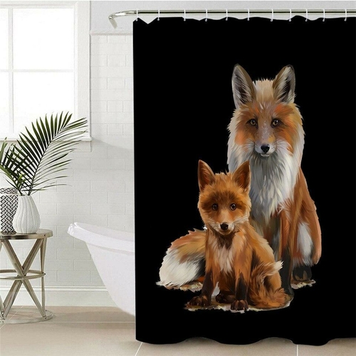 Mom and Cub Fox Shower Curtain