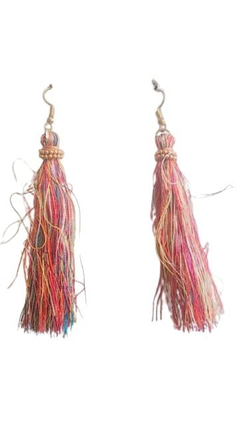 Handmade Tassel Stud Earrings for Women's & Girl's (Multicolor)